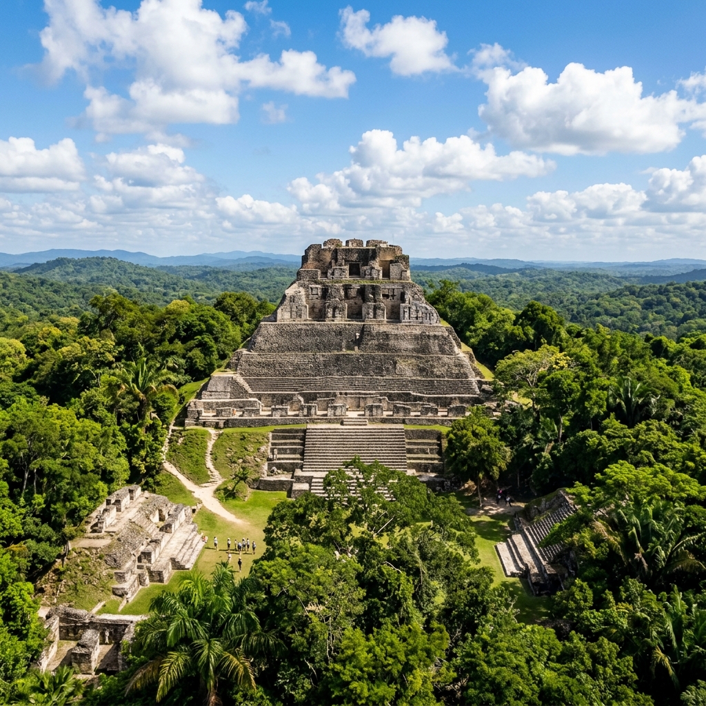 The majestic El Castillo pyramid at Xunantunich